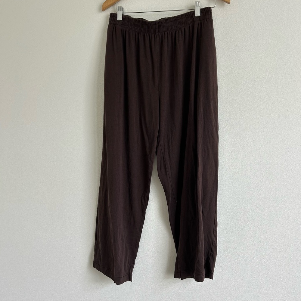 SKIMS Elastic Waist Dark Brown Pants - 3X